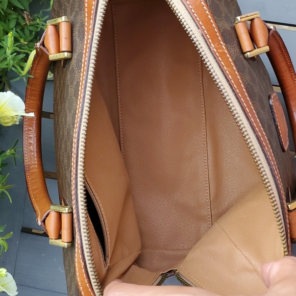 Celine Monogram Brown Leather Satchel - Picture 12 of 14